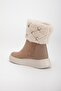 Women's Flat Heeled Boots with Mink Suede Fur Troc - 5
