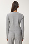 Yumoş Knitted Set - Crop Loose Pants, Gray Melange, Lan0022 - 7