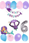 Mermaid Birthday Set - Mermaid Foil Balloon Mermaid Banner Pink Purple Blue Balloon Age 6