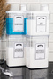 Set of 4 Detergent Storage Containers Self Scale Liquid Softener Colored Whites Label 3000ml - 5