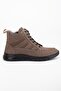 Genuine Leather Nubuck Men's Boots Mink Elastic Lace-Up Side Printed - 3