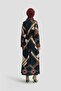 Petrol Color Geometric Print Dress - 24K9911 - 5