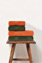 4-Piece Bath Towel Set 100% Cotton Certified Body and Head |   Dowry Box 50X90 - 70X140 Green Orange - 3