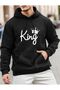 سويت شيرت بغطاء للرأس مكون من 2 خيوط من الصوف من King مع جيوب