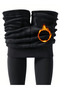 Women's Black Plush Thermal Winter Plush Leggings with Plush Inside, Fleece Thermal Plush Leggings Fit - 4