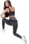 Women's Seamless Melange Fitness Yoga Pilates Sportsman Bustier Leggings Set - 7