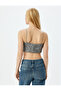 Sequin Sequined Rope Strap Crop Square Neck Evening Dress Blouse - 4