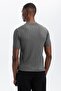 Gray Half Zipper Polo Neck Knitwear T-Shirt - 4