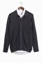 Cotton-bamboo Anthracite Shirt Collar Knitwear Cardigan - 6