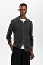 Cotton-bamboo Anthracite Shirt Collar Knitwear Cardigan - 3