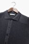 Cotton-bamboo Anthracite Shirt Collar Knitwear Cardigan - 7