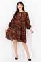 Women Floral Print Mini Dress, Black - 2