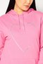 Women Hooded Neck Rhinestone Sweatshirt, Pink - 3