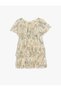 Sequin Sequined Floor Detail Round Neck Short Sleeve Dress