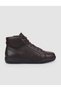 100% Genuine Leather Brown Sheepskin Zippered Lace up Men's Boots