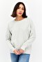 Women Crew Neck Long Sleeve Heather Sweatshirt, Grey