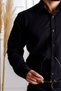 Elvio Textured Classic Fit Pocket Cotton Black Shirt - 5