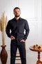 Elvio Textured Classic Fit Pocket Cotton Black Shirt - 6
