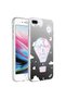 حافظة متوافقة مع هاتف Apple iPhone 8 Plus / iPhone 7 plus، غطاء صلب فضي بنمط سطح لامع