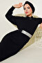 15900 Hijab Knitwear Dress - Black - 2