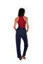 Women's Navy Blue Side Striped Sweatpants (With Large Size Option) - 4