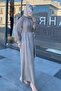 Beige Patterned Self Dress - 3