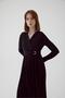 Midi Length Pleated Black Lycra Knitted Dress - 4