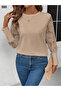 Women's Floral Patterned Crew Neck Blouse - 2
