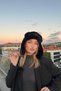 Women's Black Faux Fur Plush Hairy Elite Pompom Hat Beanie - 7