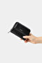 3802 Genuine Leather Small Women's Wallet Croco Black - 2