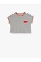 Striped Crop T-Shirt Short Sleeve Crew Neck - 2