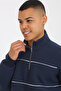 5720 Comfortable Shardooned Three-Yarn Half-Zip Piece Relax Fit Sweatshirt - 6
