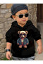 Child Printed Hooded Sweatshirt Black