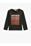 Long Sleeve Printed T-Shirt Glitter Cotton