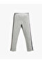 Stripe Detailed Leggings with Elastic Waist - 2