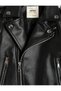 Biker Jacket - Faux Leather Look with Zipper and Pocket - 3