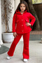 3 Yarn Fleece Tracksuit Set for Girl - Loose Leg with Snaps - 2