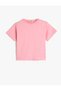 Basic T-Shirt with Back Window Detail Short Sleeve Crew Neck Cotton