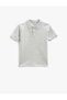 Basic Polo Neck T-Shirt Short Sleeve Button Detailed