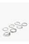 Set of 7 Butterfly Stone Steel Rings - 2