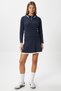 Women's Mia Polo Neck Navy Blue Stripe Sweater Skirt Knitwear Bottom Top Set
