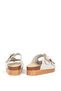 Women's Double Strap Buckled Slippers Genuine Suede Leather Zy 7774 Beige - 3