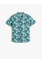 Short Sleeve Shirt Cotton Floral Pattern