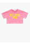 Crop T-Shirt Printed Short Sleeve Crew Neck