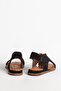 Real Leather Zy 7616 - Suede Black Comfort Casual Women's Sandals with Cross Straps - 3