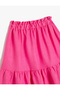 Midi Skirt Layered Elastic Waist Linen Blend - 3