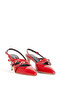 Women's Stiletto Pointed Toe Buckle Heel Shoes Sy 27258 Red - 2