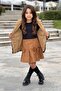 Leopard Pattern Plush Hooded Girls' Fur Coat Aby187 - 3