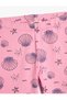 Short Leggings Butterfly Printed Cotton with Elastic Waist - 3