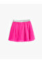 Pleated Tulle Skirt Glittering Elastic Waist Lined - 2